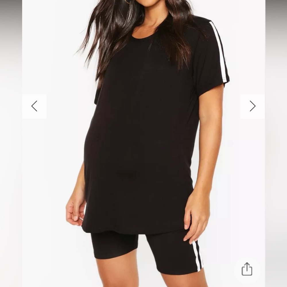 Black Maternity T-Shirt and Shorts Set